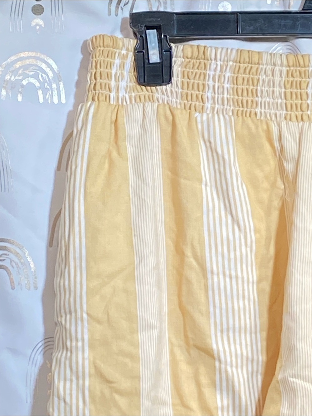 Striped Yellow Ruffle-Hem Skort with Smocked Waist - Picture 4 of 13